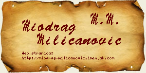 Miodrag Milicanović vizit kartica